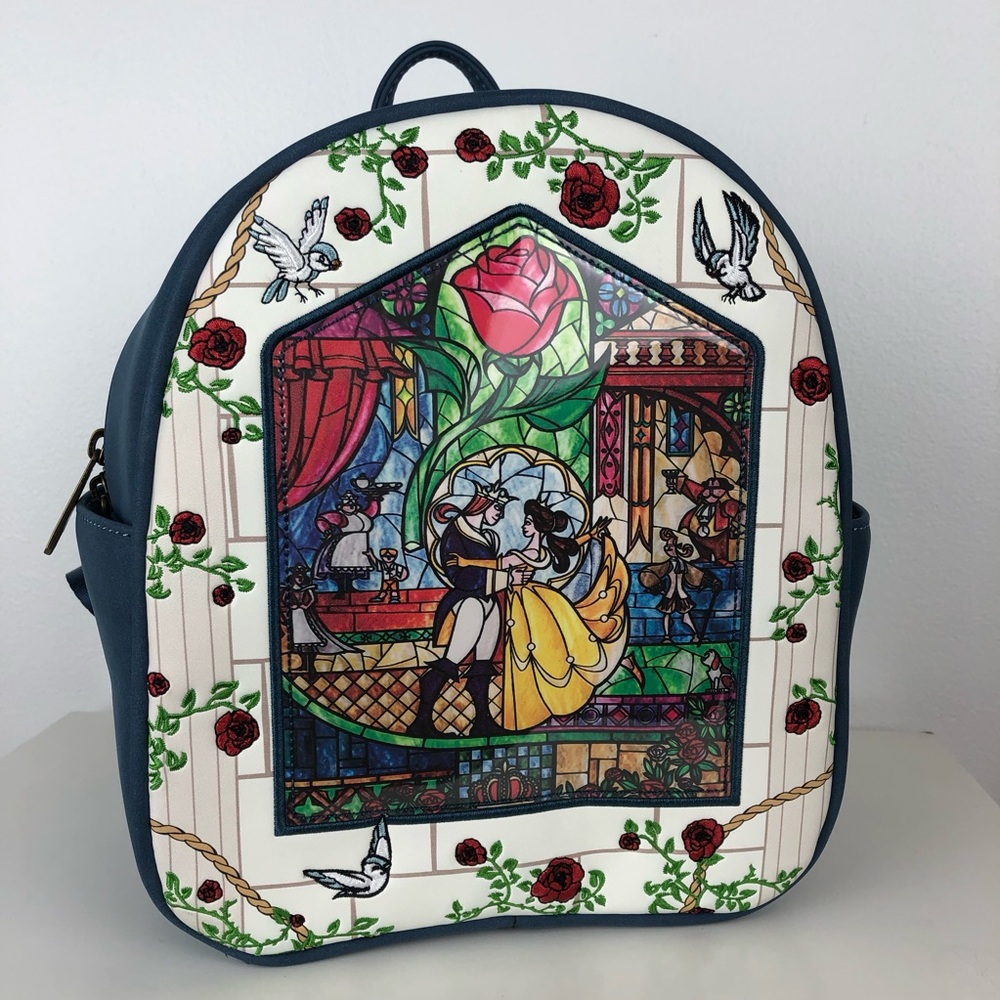 Loungefly Disney Beauty and Beast Stained Glass Backpack